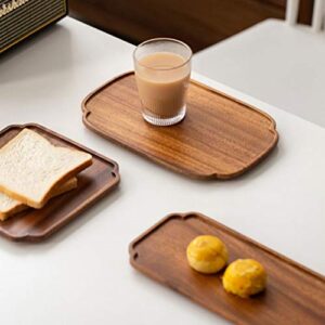 DOITOOL Wooden Serving Plate Decorative Wood Tray Square Wooden Food Serving Tray Food Service Platter Dish Table Decoration