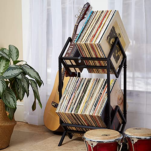 MODERN VINYL Record Holder - Matte Black Metal - 160-200 LP Storage - Simple, Quick Assembly - Vinyl Display, Storage - High-End Design - Protects Vinyl - Organize Albums - Book, Magazine, Files