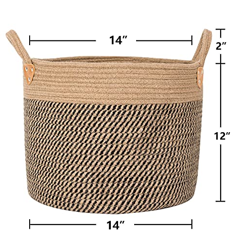 CHICVITA Large Jute Basket Woven Storage Basket with Handles (Set of 2)