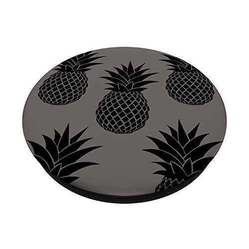 Black Pineapple Pattern Gray PopSockets Swappable PopGrip