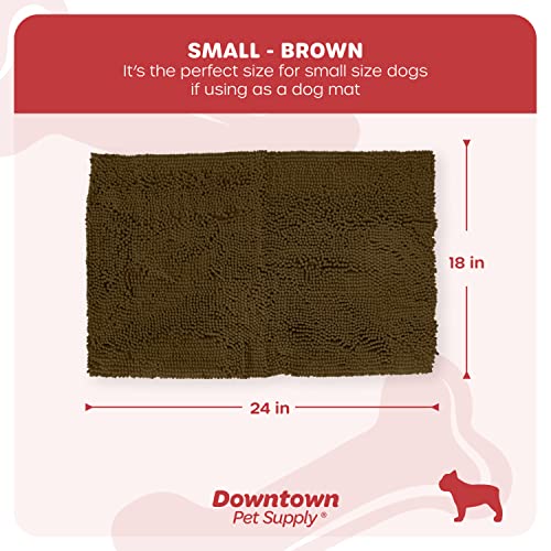 My Doggy Place - Microfiber Door Mat - Soft and Plush Pet Mat for Every Room of The House - Dirt and Water Absorbent Mat - Washer & Dryer Safe Non-Slip Mat - Brown - S - 18 x 24 in