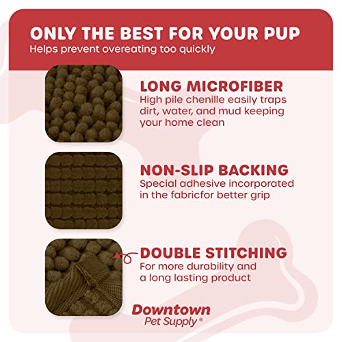 My Doggy Place - Microfiber Door Mat - Soft and Plush Pet Mat for Every Room of The House - Dirt and Water Absorbent Mat - Washer & Dryer Safe Non-Slip Mat - Brown - S - 18 x 24 in