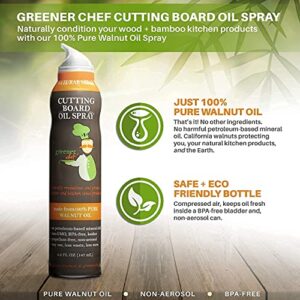 Wood Bamboo Cutting Board - Set of 3 - and Food Grade Oil Spray by Greener Chef