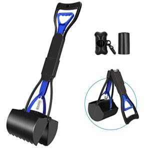 upsky pet pooper scooper for dogs, foldable dog pooper scooper with long handle, pooper scooper with bag, durable spring and premium materials, pet waste pick up for grass, dirt, gravel