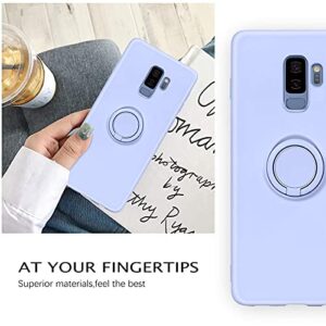 KANGYA Samsung Galaxy S9 Plus Case, Slim Silicone | Kickstand with 360° Ring Holder | Support Car Mount Samsung Galaxy S9+ Plus 6.2" Phone Case Cover for Girls Women, Purple