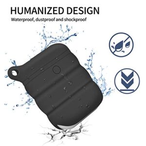 WWW Protective Case Designed for Apple AirPods 2 & 1 , 5 in 1 Accessories Set Silicone Cover for AirPods 2 and 1 Charging Case with AirPods Covers/Anti-Lost Lanyards/Keychain/Carrying Box Black