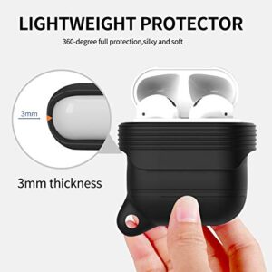 WWW Protective Case Designed for Apple AirPods 2 & 1 , 5 in 1 Accessories Set Silicone Cover for AirPods 2 and 1 Charging Case with AirPods Covers/Anti-Lost Lanyards/Keychain/Carrying Box Black
