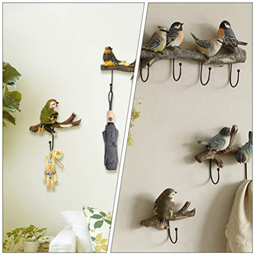 DOITOOL Bird Coat Wall Hook Cast Iron Birds On Branch Hanger Single Hook Cute Hook for Coats Hats Keys Towels Clothes