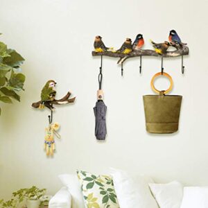 DOITOOL Bird Coat Wall Hook Cast Iron Birds On Branch Hanger Single Hook Cute Hook for Coats Hats Keys Towels Clothes