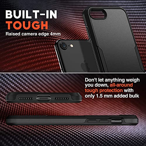 NTG Shockproof Designed for iPhone SE 2022 Case/iPhone SE 2020 Case, Heavy-Duty Tough Rugged Lightweight Slim Protective Case for iPhone SE/8/7-Black