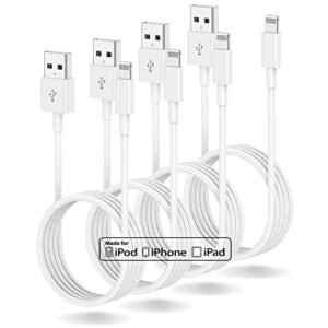 4 pack 3ft iphone charger apple mfi certified, apple lightning to usb cable 3 feet,fast apple charging cable cord 3 foot for iphone 14 pro max/13/13 mini/13 pro/12/11 pro/11/xs max/xr/8/7/6s/5s/ipad