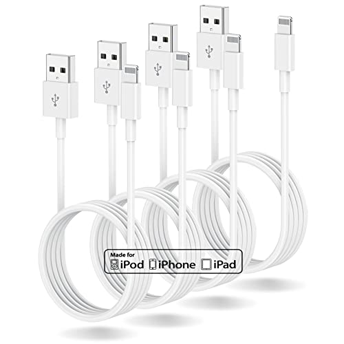 4 Pack 3ft iPhone Charger Apple MFi Certified, Apple Lightning to USB Cable 3 Feet,Fast Apple Charging Cable Cord 3 Foot for iPhone 14 Pro Max/13/13 Mini/13 Pro/12/11 Pro/11/XS MAX/XR/8/7/6s/5S/iPad