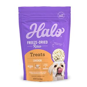 halo 100% chicken breast freeze-dried raw treats, 3.7 oz.