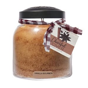 A Cheerful Giver - Vanilla Bourbon - 34oz Papa Scented Candle Jar with Lid - Keepers of The Light - 155 Hours of Burn Time, Gift Candle, Brown