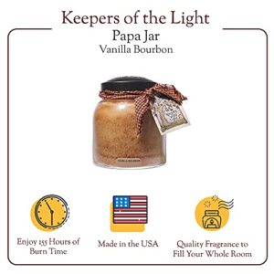 A Cheerful Giver - Vanilla Bourbon - 34oz Papa Scented Candle Jar with Lid - Keepers of The Light - 155 Hours of Burn Time, Gift Candle, Brown