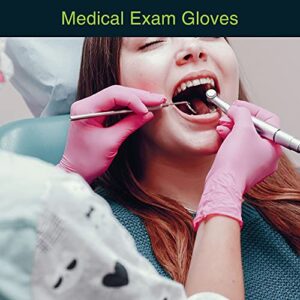 Pink Vinyl Disposable Gloves Medium 50 Pack - Latex Free, Powder Free Medical Exam Gloves - Surgical, Home, Cleaning, and Food Gloves - 3 Mil Thickness