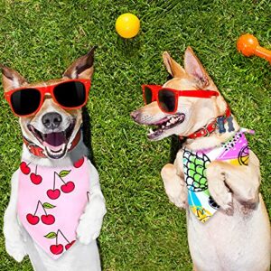 12 Pieces Dog Pet Summer Bandanas Washable Fruit Dog Bandanas Triangle Dog Bibs Scarf Assortment Pet Kerchief Dog Scarf Accessories for Small Medium Size Pets (Summer Patterns, M)