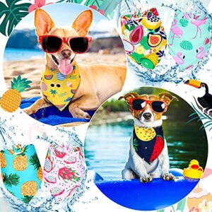 12 Pieces Dog Pet Summer Bandanas Washable Fruit Dog Bandanas Triangle Dog Bibs Scarf Assortment Pet Kerchief Dog Scarf Accessories for Small Medium Size Pets (Summer Patterns, M)