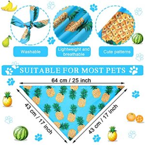 12 Pieces Dog Pet Summer Bandanas Washable Fruit Dog Bandanas Triangle Dog Bibs Scarf Assortment Pet Kerchief Dog Scarf Accessories for Small Medium Size Pets (Summer Patterns, M)