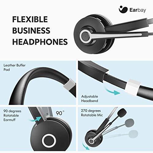 USB Computer Headset with Microphone for Laptop PC,3.5mm Wired Stereo Call Center Headset with Microphone Noise Cancelling, Corded Desktop Headphones with Mic & Mute for Office/Telework/Home/Kids/Zoom