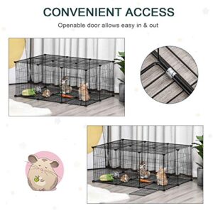 PawHut Pet Playpen Small Animal Cage 22 Panels Portable Metal Wire Yard Fence with Door for Rabbit Chinchilla Hedgehog Guinea Pig