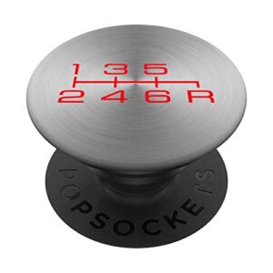 gear shifter, shift knob, 6 speed, racing popsockets swappable popgrip