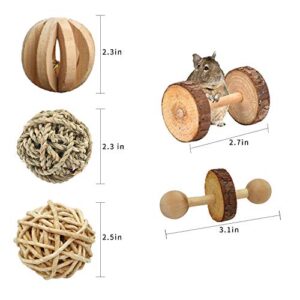 McFeddy Guinea Pigs Rabbits Hamster Chew Toys 10 Pcs of Wooden Small Animal Cage Accessories Organic Apple Wood Activity Toy Exercise wheelTeeth Molars Pet ball Suitable for Mouse Chinchillas Bird etc