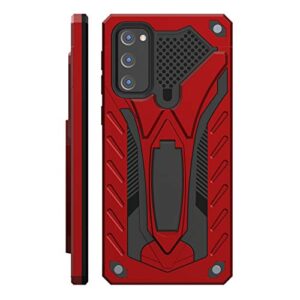 kitoo designed for samsung galaxy s20 fe case with kickstand 5g, military grade 12ft. drop tested - red