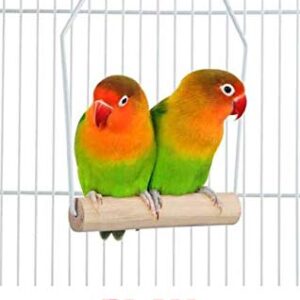 Round Bird Hook Cage with Stand for Finch Canary Cockatiel Parakeet Dome Top, Cage Only Dimension: 16" Diameter x 28" H, Cage and Stand: 16" D X 57" H (16" D X 57" H, White)