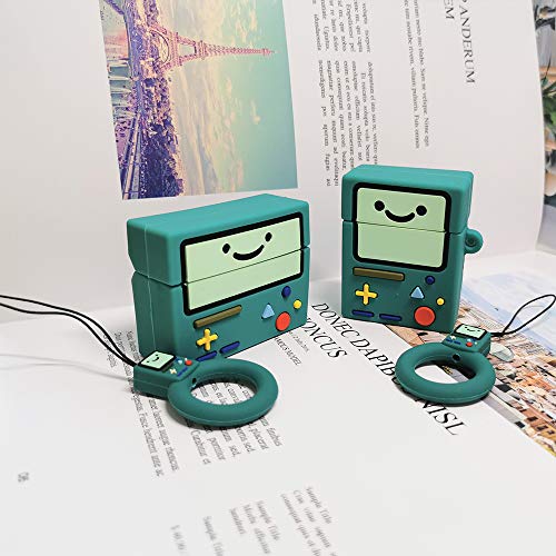Compatible for Airpod Pro Case Cover 2019 Generation Green Game, Silicone Kawaii Funny Cute Cartoon 3D Design Stylish Boys Girls Kids Teens Women Case for Airpods Pro with Carabiner [Teal Switch]