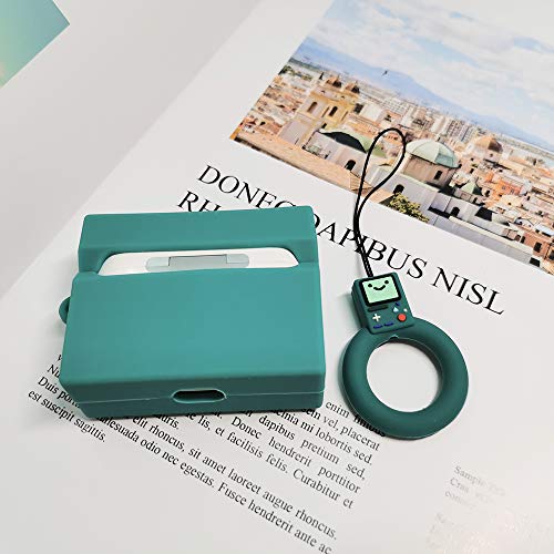 Compatible for Airpod Pro Case Cover 2019 Generation Green Game, Silicone Kawaii Funny Cute Cartoon 3D Design Stylish Boys Girls Kids Teens Women Case for Airpods Pro with Carabiner [Teal Switch]