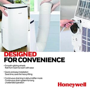 Honeywell 10,000 BTU / 65 Pint Portable Air Conditioner and Dehumidifier, Cools Rooms Up To 450 Sq. Ft, with Fan and Remote Control