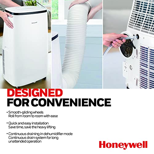 Honeywell 10,000 BTU / 65 Pint Portable Air Conditioner and Dehumidifier, Cools Rooms Up To 450 Sq. Ft, with Fan and Remote Control