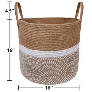 CHICVITA Large Jute Basket Woven Storage Basket with Handles (Set of 2)