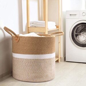 CHICVITA Large Jute Basket Woven Storage Basket with Handles (Set of 2)