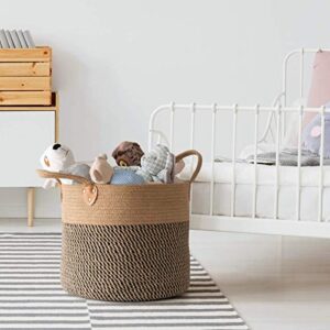 CHICVITA Large Jute Basket Woven Storage Basket with Handles (Set of 2)