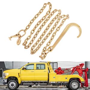 munirater 5/16in x 10 ft grade 70 tow chain 15 j hook and t hook mini j hook recovery wrecker axle tow truck chain