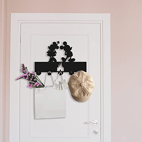 Key Hooks Black for Wall 5-Hooks Wooden Key Holder for Wall Home Decoration for Living Room Hook Entryway and Living Room Key Hanger for Kitchen Wall Key Holder