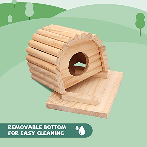 DUANY STORE Mini Wooden Hamster House, 11x10x9cm Small Animal Nesting Habitat，Hamster House Wooden Hut Play Toys Chews