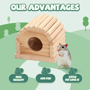 DUANY STORE Mini Wooden Hamster House, 11x10x9cm Small Animal Nesting Habitat，Hamster House Wooden Hut Play Toys Chews