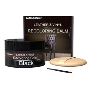 nadamoo leather recoloring balm black 225g / 8 oz, leather repair kits for couches, restoration cream scratch repair leather dye for vinyl furniture car seat, sofa, shoes