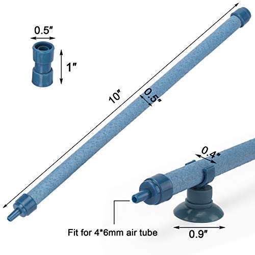 PAGOW 2 Pieces 10 Inch Aquarium Bubble Wall Air Stone Bar, Air Stone Bar Tubes with Suction Cups, Spray Aeration for Fish Tank Hydroponics Pump