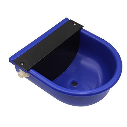 Automatic Cattle Water Bowl with Float Valve for Dog Horse Animal Livestock Waterer (Dark Blue)