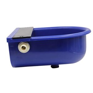 Automatic Cattle Water Bowl with Float Valve for Dog Horse Animal Livestock Waterer (Dark Blue)