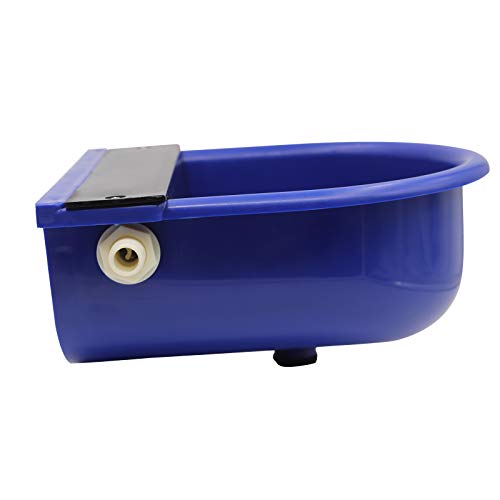 Automatic Cattle Water Bowl with Float Valve for Dog Horse Animal Livestock Waterer (Dark Blue)