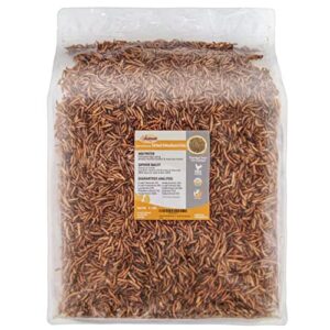 adaman dried mealworms -5 lbs- 100% natural non gmo high protein mealworms - bulk mealworms for wild birds, chicken treats, hamster food, gecko food, turtle food, lizard food