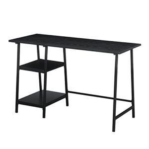 convenience concepts designs2go trestle wood metal desk, black/black
