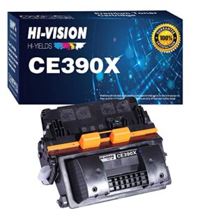 1-pack hi-vision compatible hp ce390x 90x 390x toner cartridge for hp laserjet enterprise 600 m601n m601dn m602n m603n m4555 p4014 p4014n p4015 p4015n p4015tn p4515 p4515n p4515tn p4515x (black)