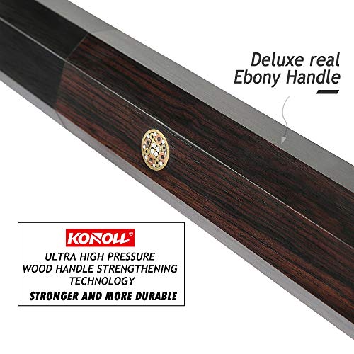 KONOLL 8 Inch Chef Knife 3 layer 9CR18MOV clad steel Forged Handmade, Ebonywood handle Gyuto kitchen Knife (Chef Knife 8-Inch)