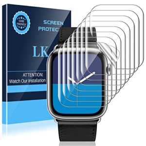 lk 8 pack for apple watch 44mm screen protector series 6/5 se2 [upgrade soft film] [self-healing] ultra-thin film, screen protector apple watch 44mm, anti-scratch, touch sensitive